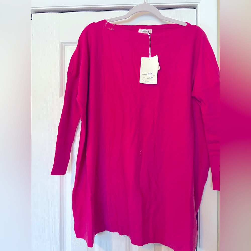 Miracle NWT sweater tunic S/M hot pink